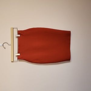 Burnt orange bodycon pencil skirt